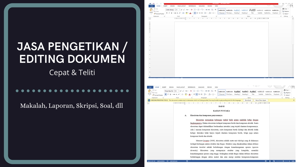 Pengetikan Umum - Jasa Pengetikan/Editing Dokumen dengan Cepat dan Teliti - 1