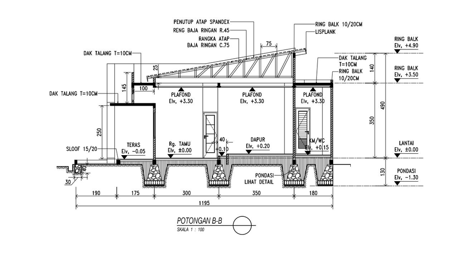 CAD Drawing - Desain Rumah Modern Minimalis Murah - 5