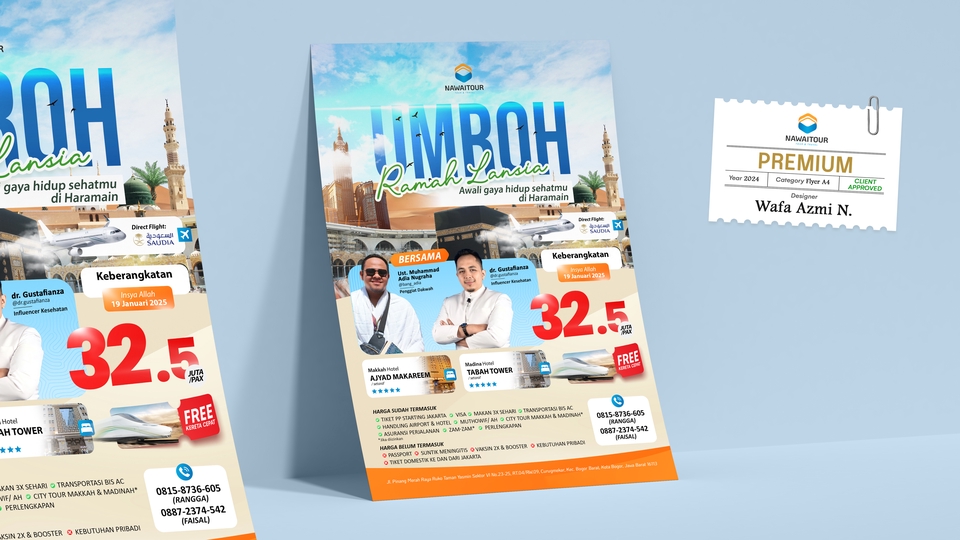 Jasa desain brosur promo umroh murah desain spanduk travel umroh