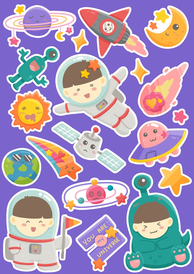 ออกแบบสติ๊กเกอร์ - ออกแบบ Sticker sheets, Sticker Dicut - 24