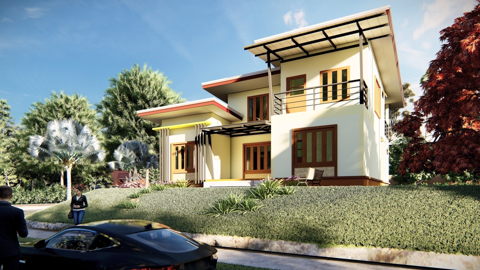 รับเขียนแบบบ้านสองชั้น ออกแบบบ้านสวย พร้อม BOQ ราคาประเมินการก่อสร้าง