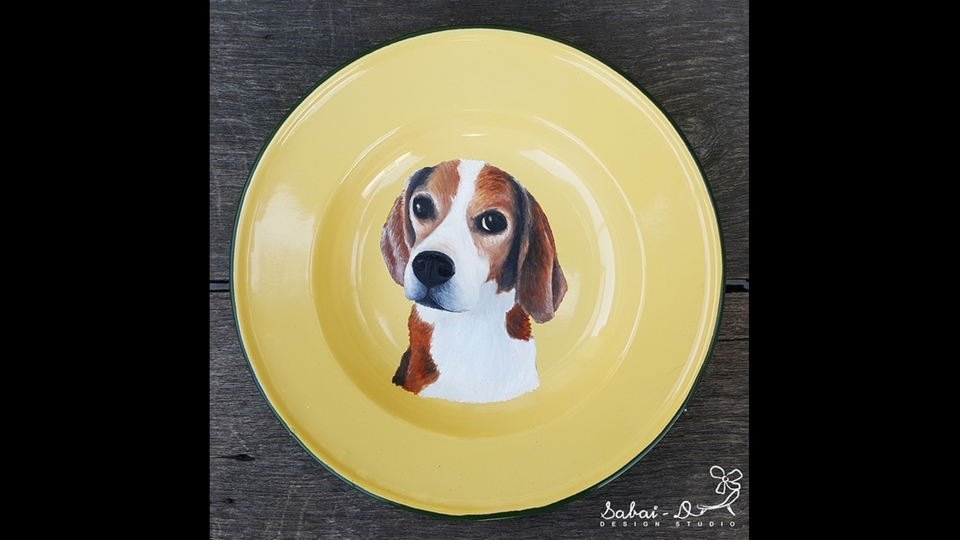 วาดภาพเหมือน Portrait - Humans and Pets portrait artist on dishes, tea saucers or canvas for home decoration. - 2