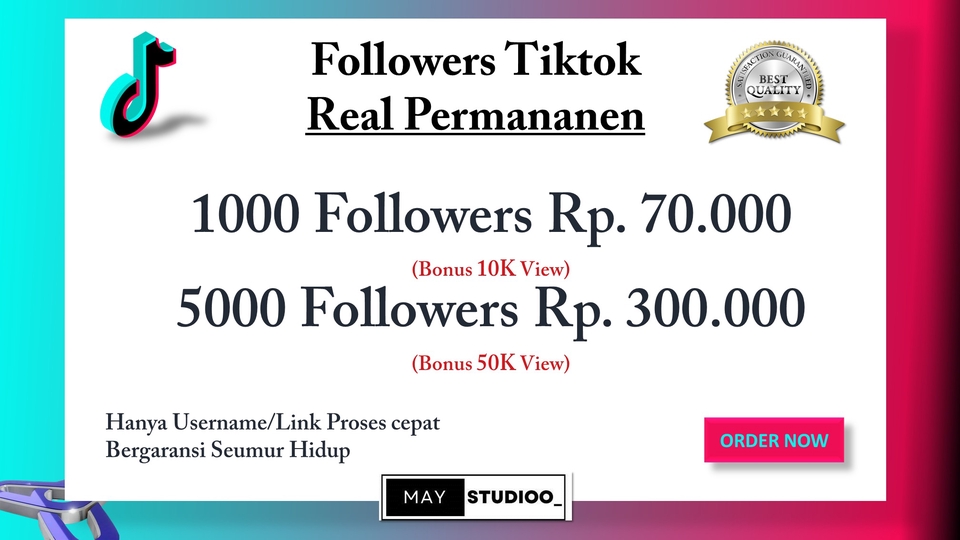 Tambah Followers - FOLLOWERS TIKTOK REAL PERMANEN | LAYANAN TERBAIK | NON DROP - 1