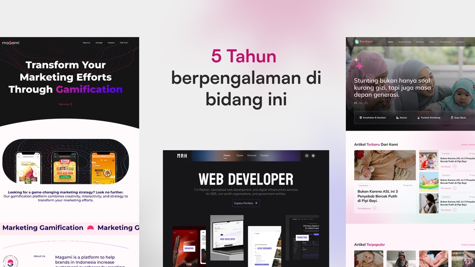 Desain UI UX Web Developer dengan pengalaman 5 tahun di bidangnya.