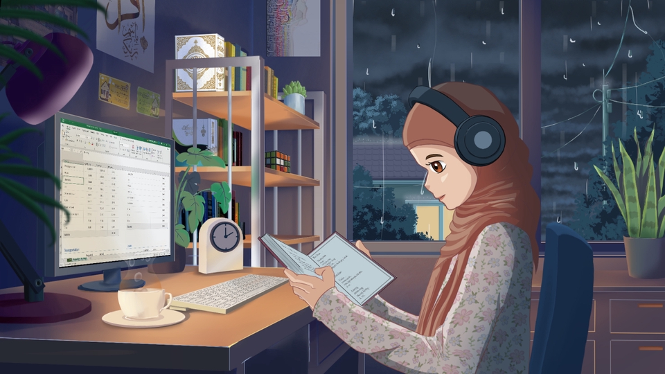 3D & Animasi - Video Animasi Lofi / Background Bergerak Frame-by-Frame (Tanpa AI) - 4