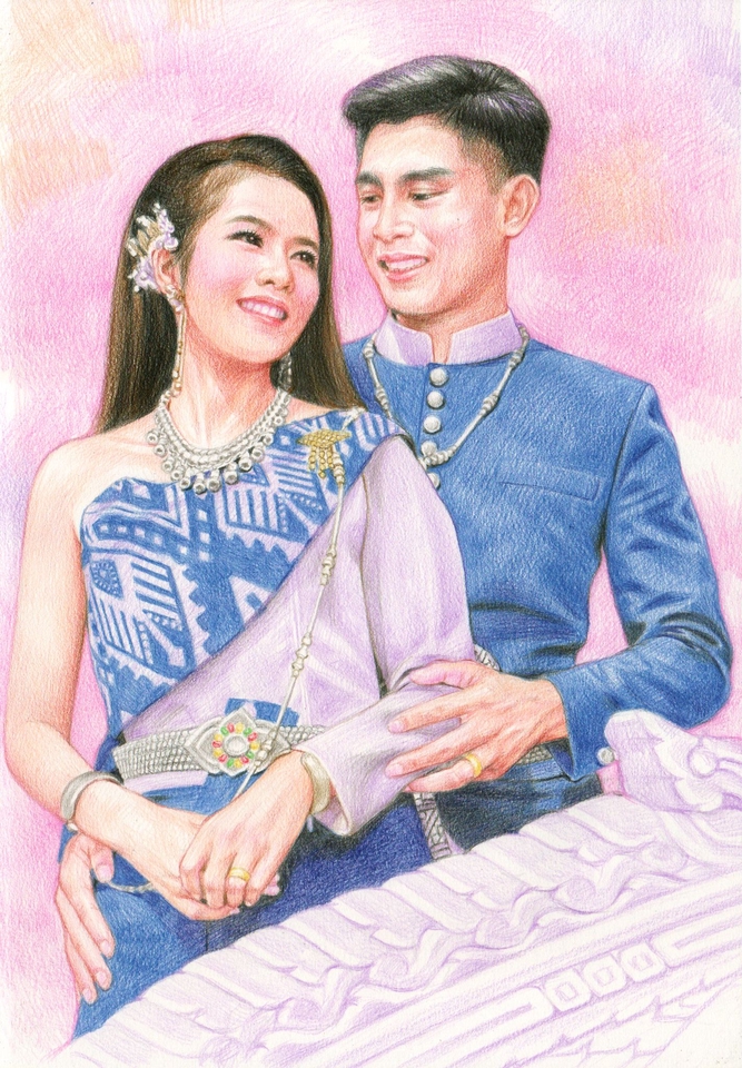 วาดภาพเหมือน Portrait - รับวาดภาพเหมือน งานสีไม้-งานดินสอ ขาว-ดำ - 18