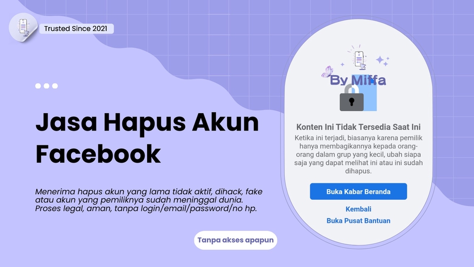 Jasa Lainnya di Gaya Hidup - Jasa Hapus Akun Facebook Tanpa Login