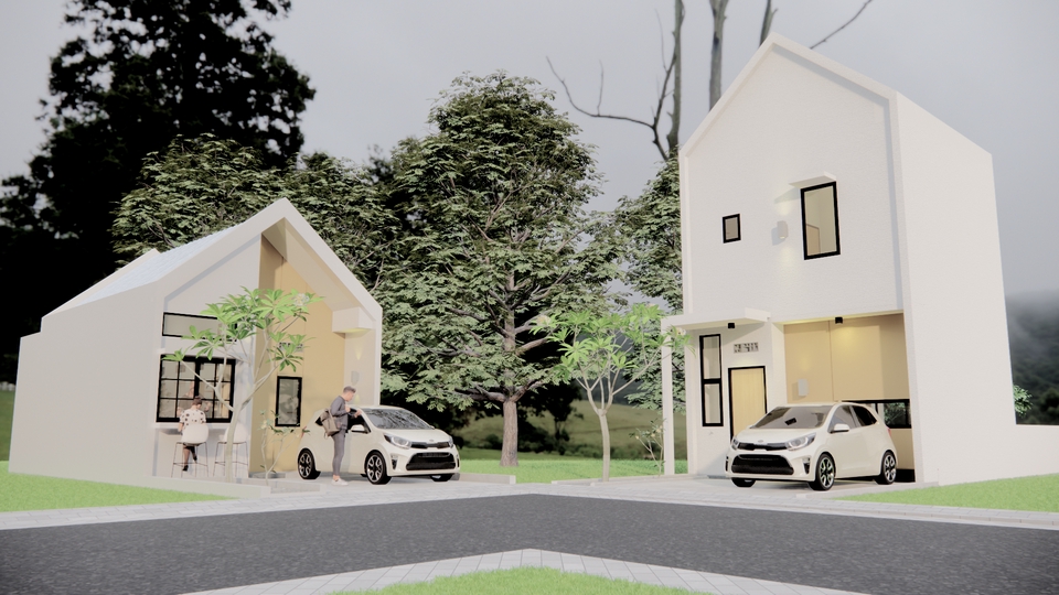 3D & Perspektif - Desain 3D dan Rendering Interior dan Exterior, Desain Rumah Tinggal  - 9