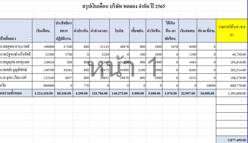 พิมพ์งาน และคีย์ข้อมูล - งานทำข้อมูล Excel - 5