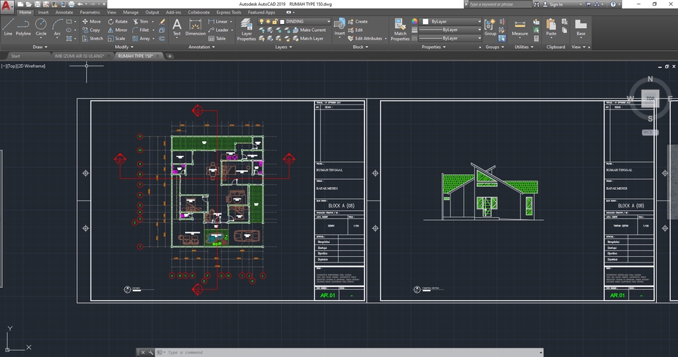 CAD Drawing - Gambar AutoCAD 2D ,Satu Hari Jadi, (Drafter), IMB/PBG - 4