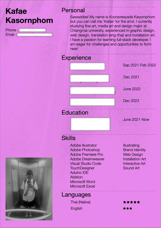 Portfolio & Resume - รับออกแบบ resume/cv  - 3
