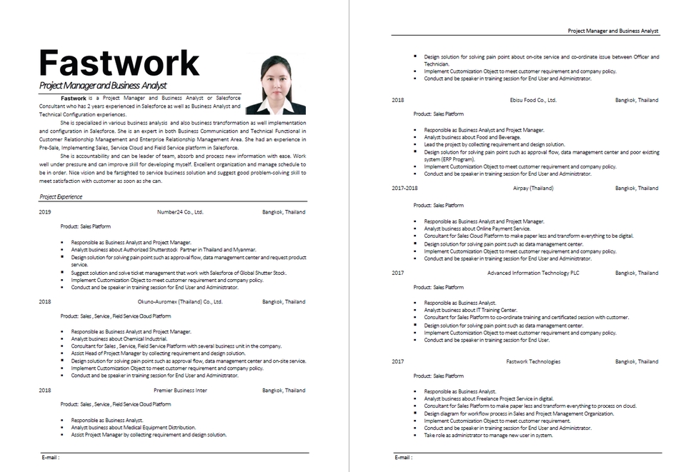 Portfolio & Resume - รับจัดทำ Resume/CV ให้ HR โดนใจ พร้อมให้คำปรึกษาตลอดช่วงสัมภาษณ์งาน - 6