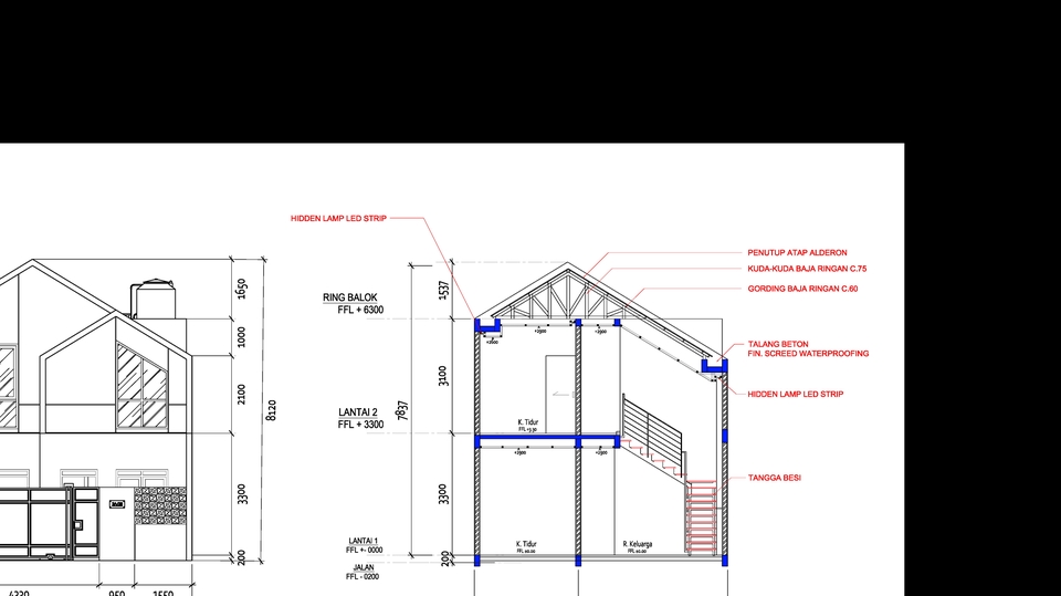 CAD Drawing - Gambar Kerja/Shop Drawing/As Built Drawing/DED Rumah, Gedung Kantor DLL - 3