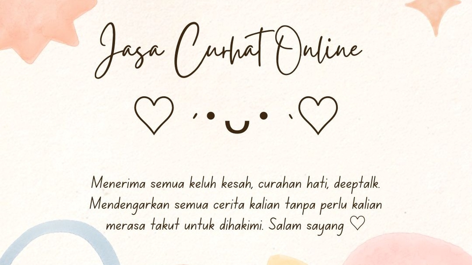 Jasa Konsultan Pengembangan Diri (Konsultasi Self Improvement) - Jasa mendengar cerita, curhat, keluh kesah, deeptalk, dll 💜