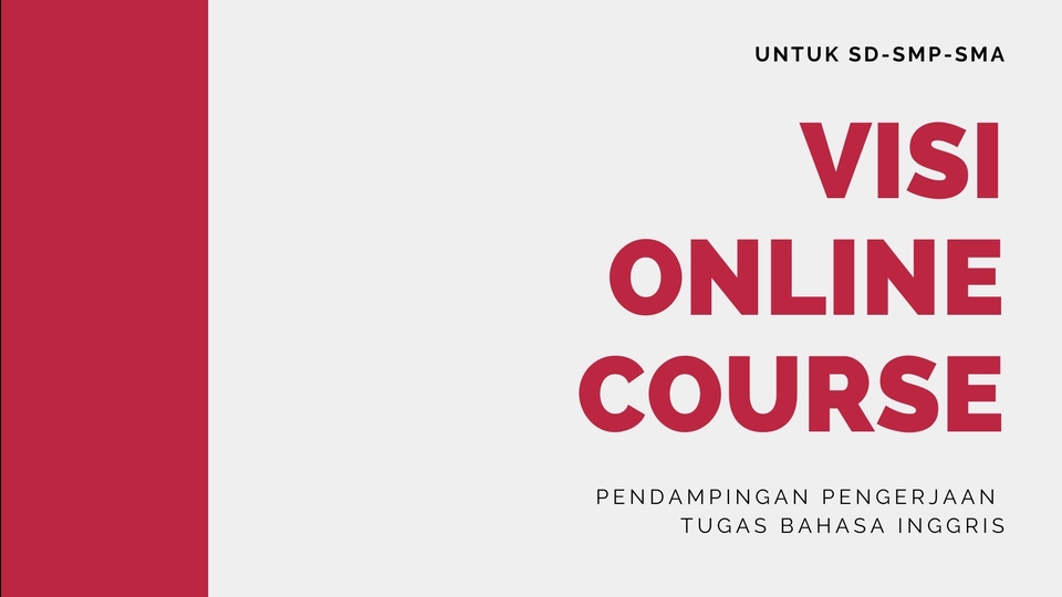 Kursus Online - Kursus Online Pendampingan Pengerjaan Tugas/PR Bahasa Inggris - 1