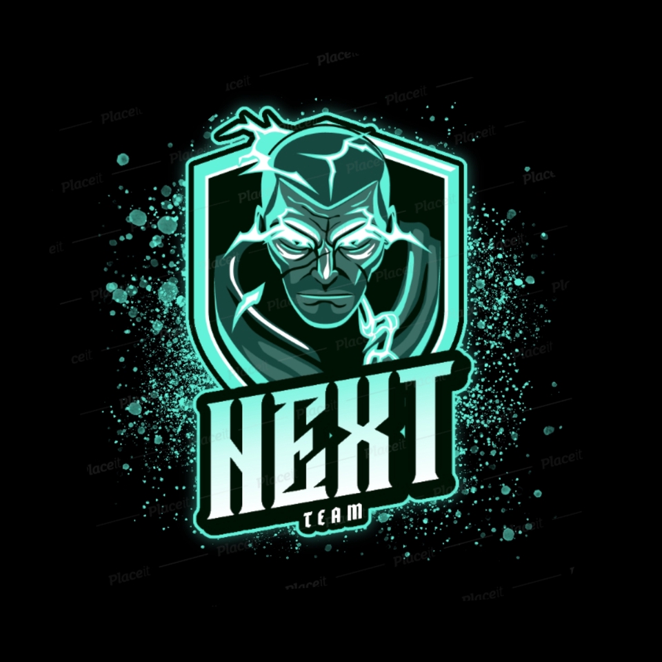 Logo esports keren dengan warna biru dan putih, cocok untuk tim esport profesional.