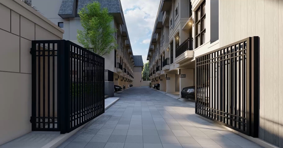 Jasa pembuatan video animasi 3d untuk arsitektur bangunan modern, desain rumah minimalis dengan kolam renang.