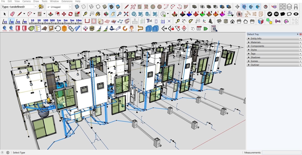 เขียนแบบวิศวกรรมและออกแบบโครงสร้าง - 3D แบบโครงสร้างและแบบสถาปัตย์สำหรับงานก่อสร้าง - 2