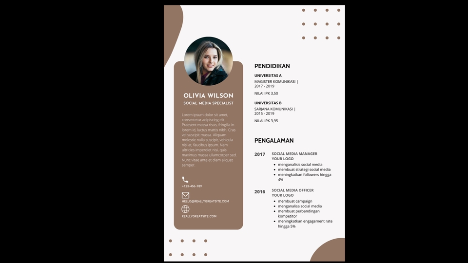 Portfolio & Resume - Desain CV keren dan menarik - 3