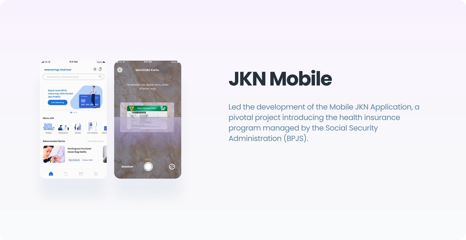 Desain aplikasi mobile JKN dengan UI UX yang user friendly, memudahkan akses dan navigasi layanan kesehatan.