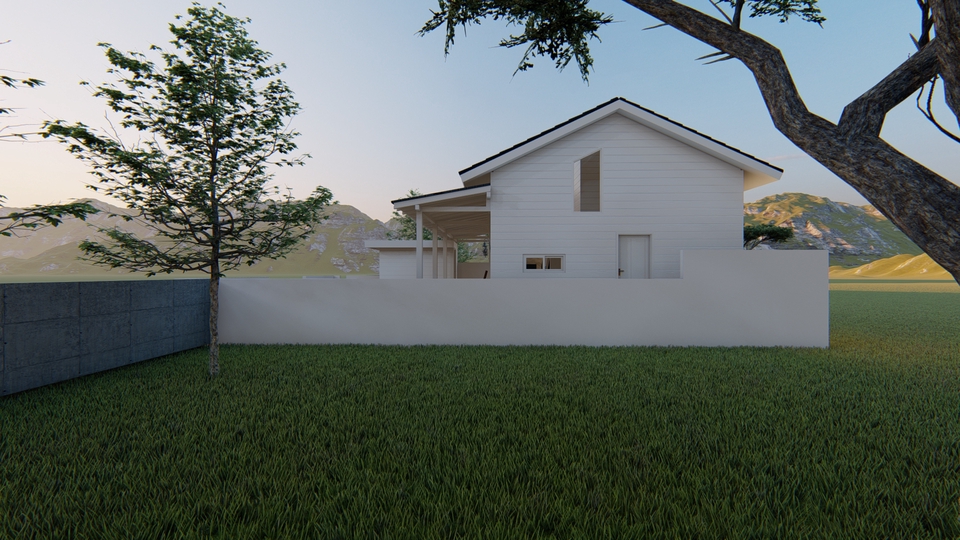 3D & Perspektif - Desain Rumah Bangunan Lengkap (Denah, 3D Eksterior dan Gambar Kerja) - 4
