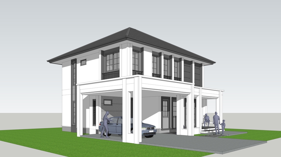 เขียนแบบวิศวกรรมและออกแบบโครงสร้าง - ออกแบบ-เขียนแบบก่อสร้าง 2D-3D บ้านพักอาศัย อาคารต่างๆ - 10
