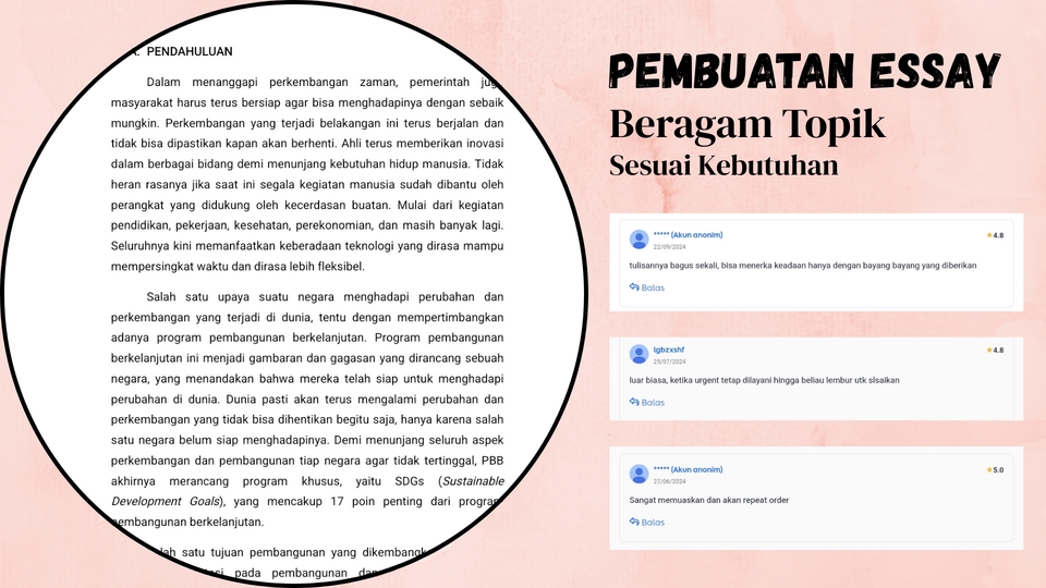 Jasa penulisan essay dengan berbagai topik sesuai kebutuhan, layanan penulis freelance indonesia