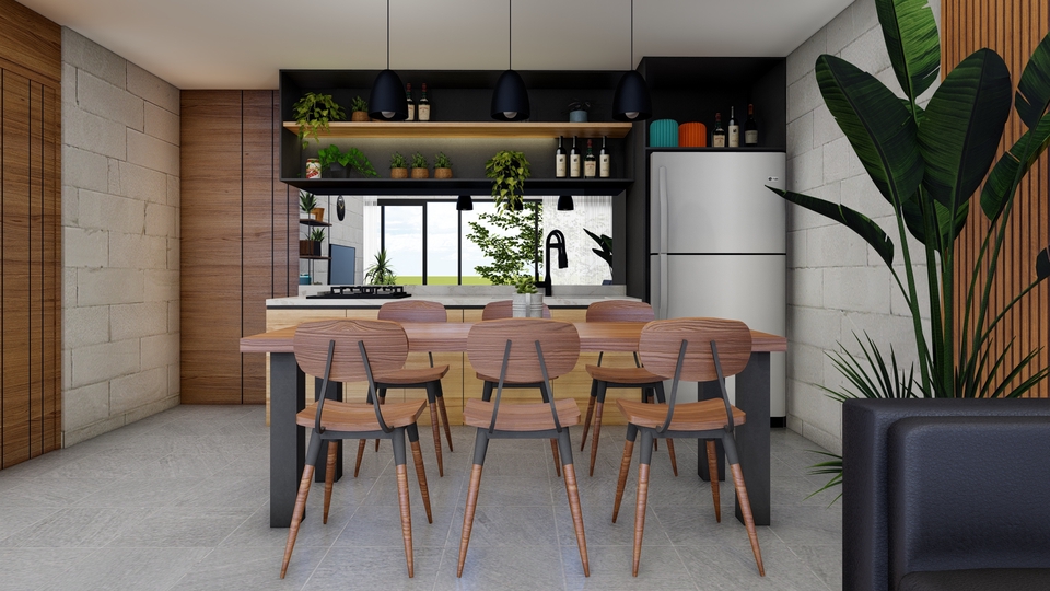 Jasa pembuatan video animasi 3d untuk interior dapur modern dengan desain minimalis.