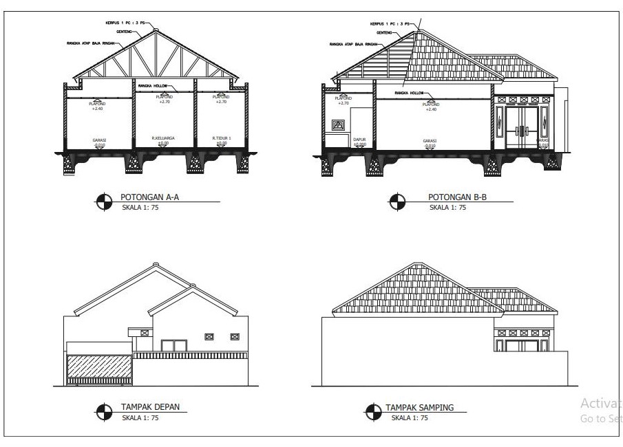 CAD Drawing - GAMBAR 2D RUMAH / RUKO / KOS - 2