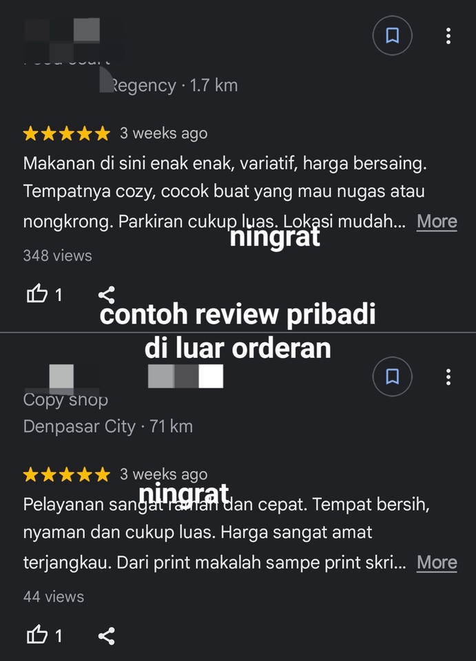 Memberi Review - Jasa Review Google Maps/Edit/Add Place. Berkualitas dan Terpercaya Local Guide Level 5 (Real Human) - 2