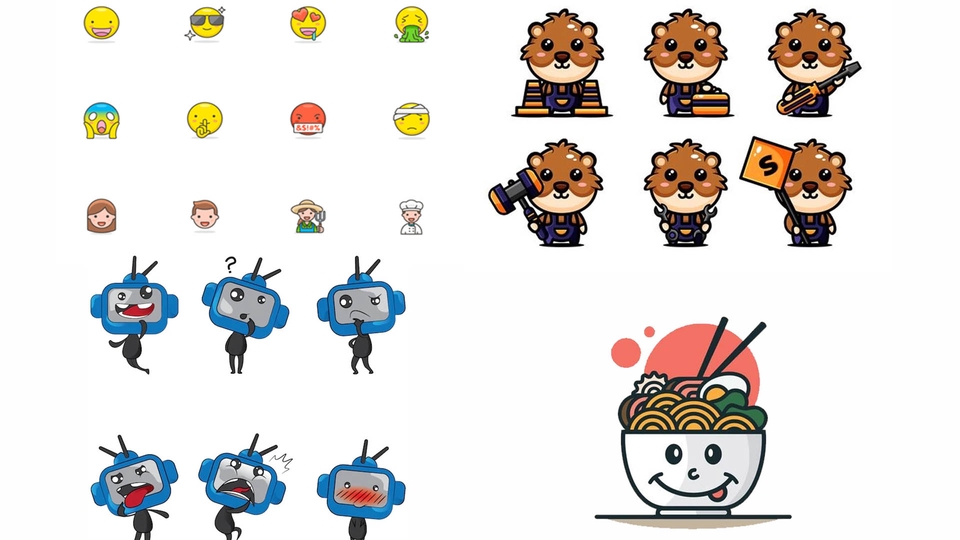 Stiker LINE - Awesome character emojis and sticker set for Line, WhatsApp, Apps, or website  - 3