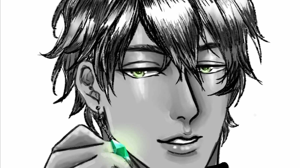 วาดแฟนอาร์ต - ภาพวาดเส้นมังงะ ขาวดำหรือลงเฉดเทา - 1