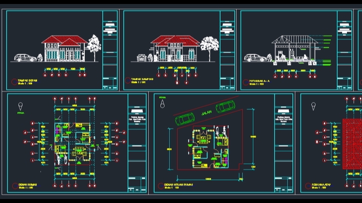 CAD Drawing - AUTOCAD Drawing IMB 1-3 Hari Jadi | Rumah Tinggal | Ruko | Kantor | Mess | Gambar Struktur - 2