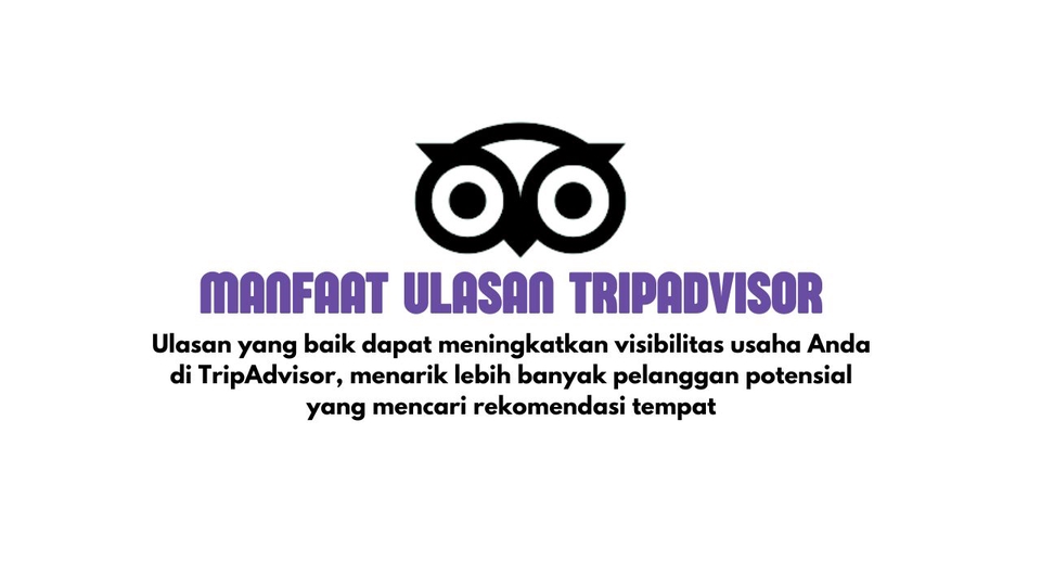 Dapatkan review positif alami di TripAdvisor dan buat bisnis Anda lebih dipercaya!