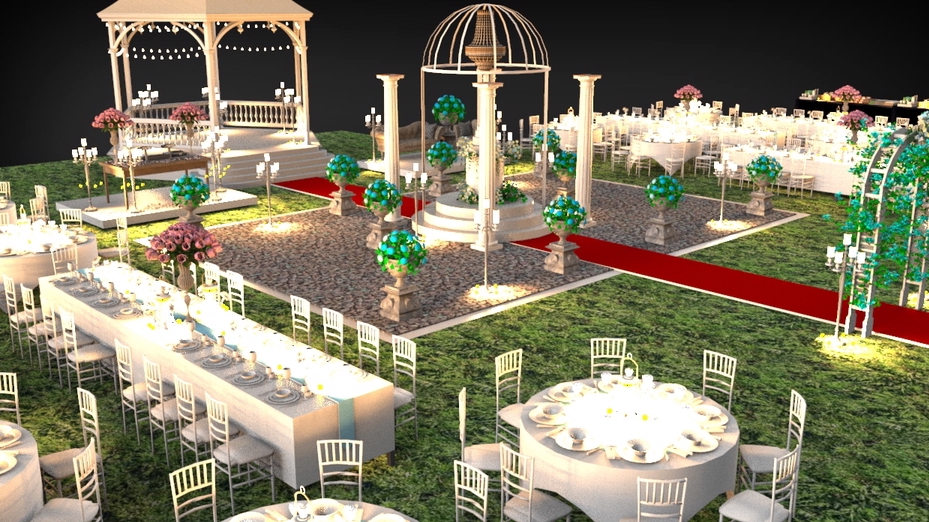 3D Perspective - Wedding / Photo Backdrop / Stage Perspective - 3