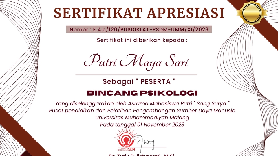 Sertifikat 5 menit langsung jadi