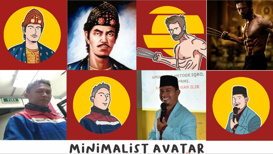 Gambar dan Ilustrasi - Desain Minimalist Avatar Vector - 1