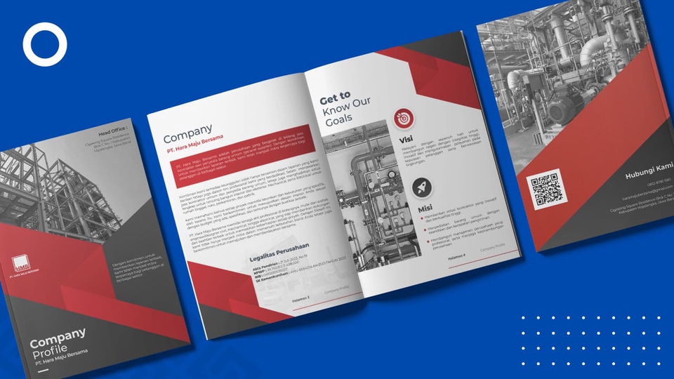 Desain company profile profesional dengan layout menarik dan informatif. Jasa desain company profile, pembuatan company profile, harga desain company profile, desain company profile keren.