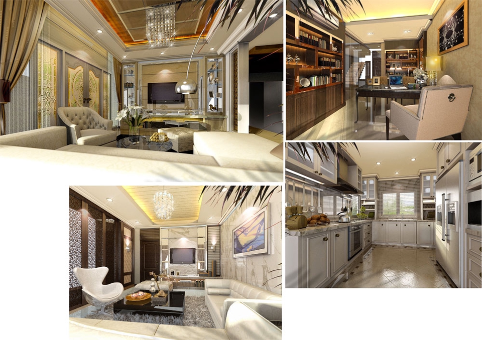 ทำ perspective 3d ภายนอก ภายใน/งานด่วน งานเร็ว
