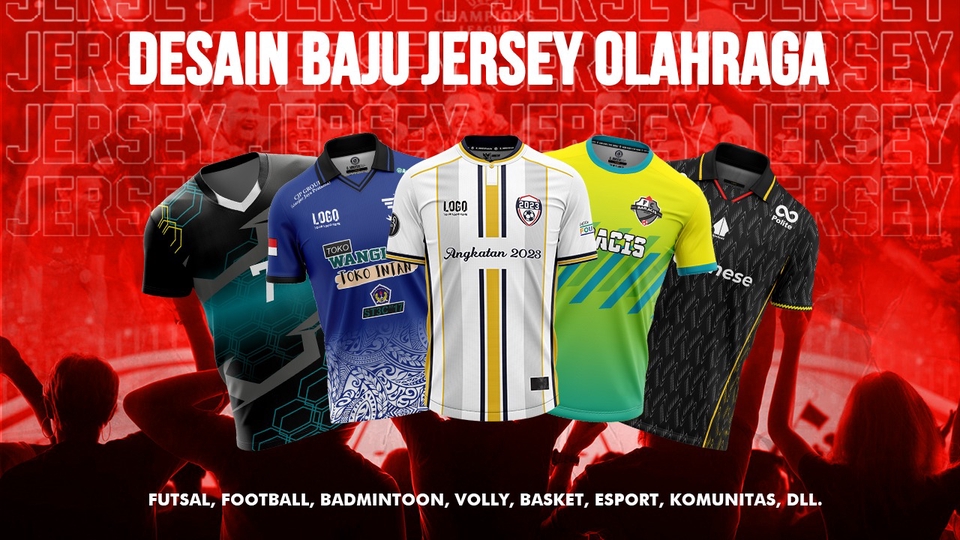 Desain Kaos & Motif - JASA DESAIN JERSEY OLAHRAGA, ESPORT, KOMUNITAS, DLL - 1
