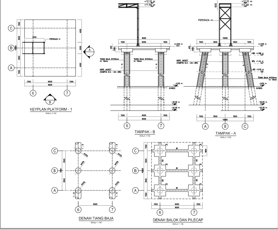 CAD Drawing - Jasa Gambar Dermaga Detail Engineering Design (DED) Jetty, Trestle, Container Yard dan Faspel - 7