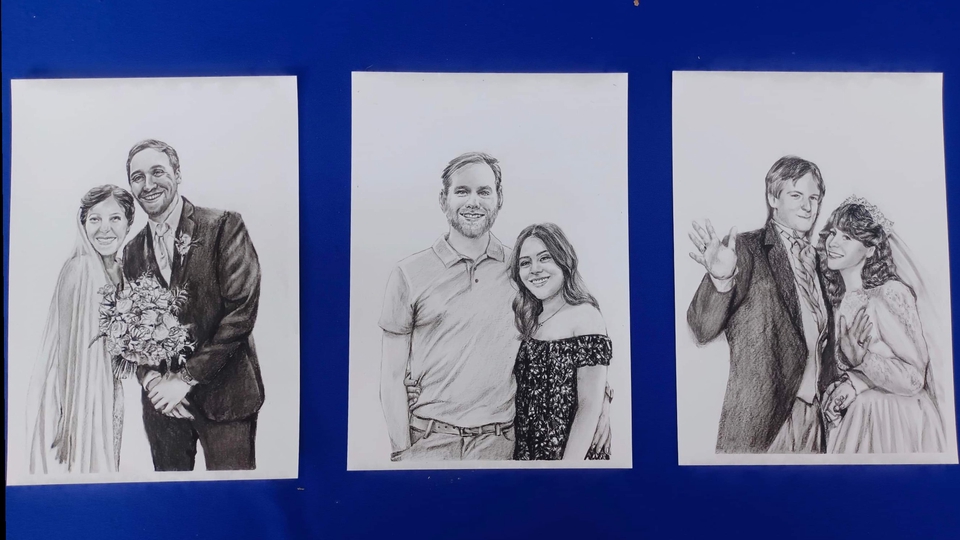 รับวาดรูปคู่รัก ภาพประกอบงานแต่งงาน ดิจิตอลเพ้นท์