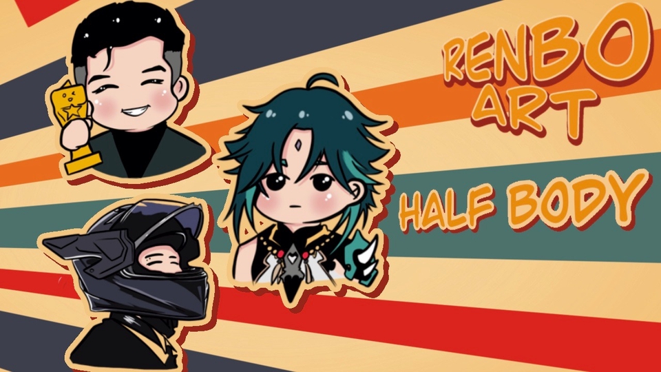 Gambar dan Ilustrasi - Drawing CHIBI (Half Body Portrait) - 1