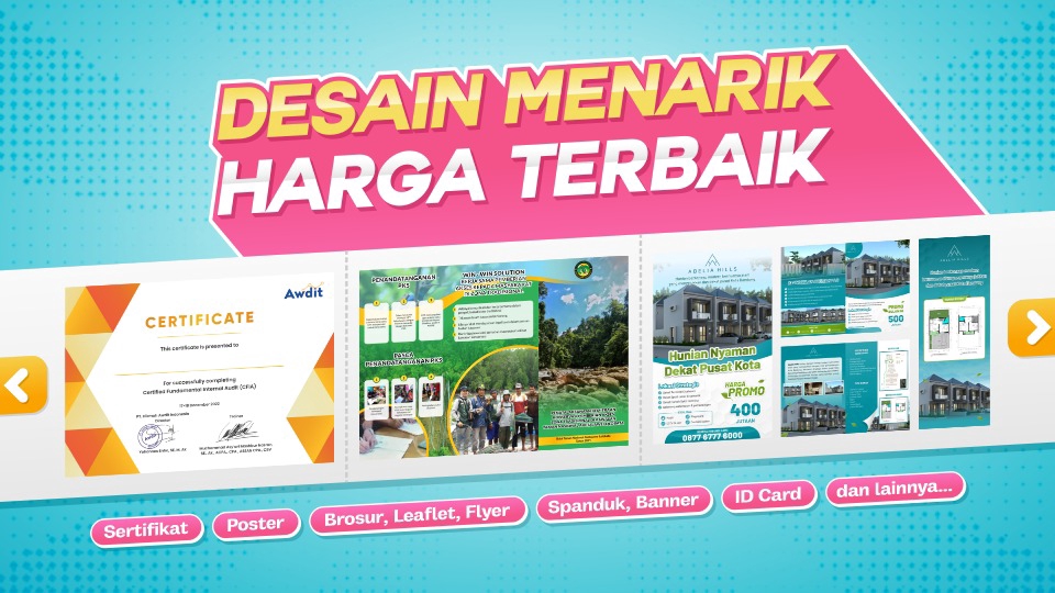 Jasa Desain Sertifikat dan Piagam Penghargaan - Desain Kreatif & Menarik untuk Poster, Banner, Brosur, dan Sertifikat