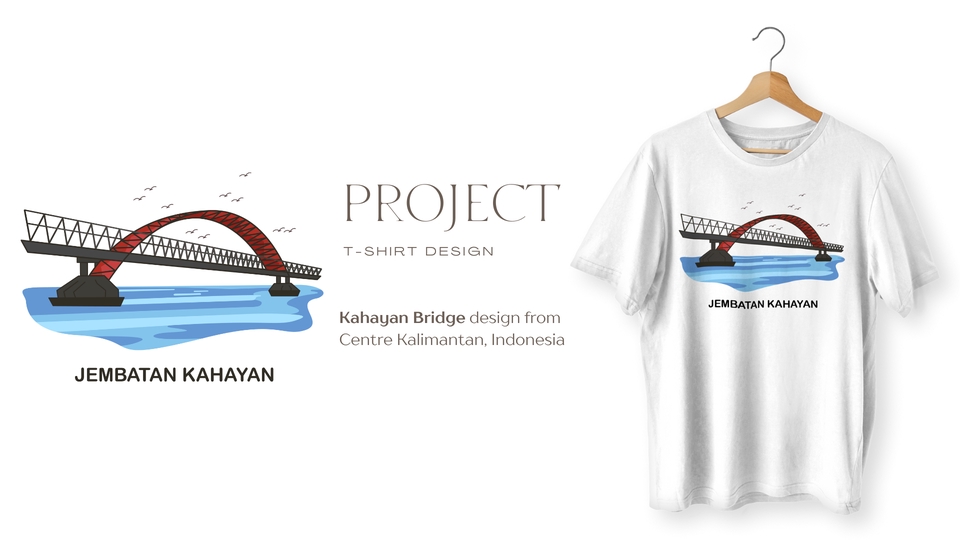 Desain kaos distro jembatan kahayan, Kalimantan Tengah. Jasa desain kaos distro berkualitas.