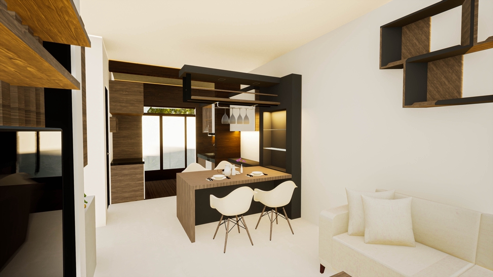 3D & Perspektif - Desain Interior Modern Minimalist - 3