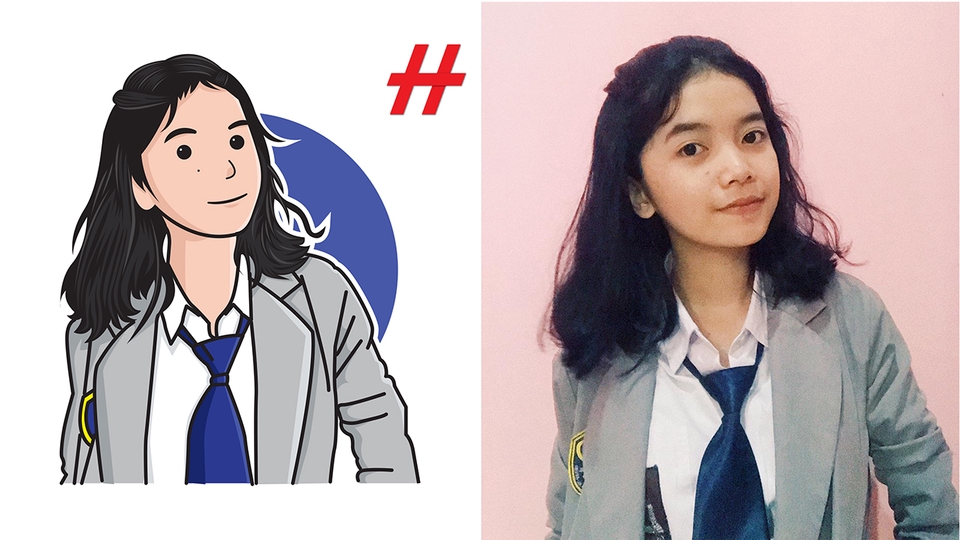 Gambar Potret - Desain Avatar Lucu Selesai Dalam 24jam - 2