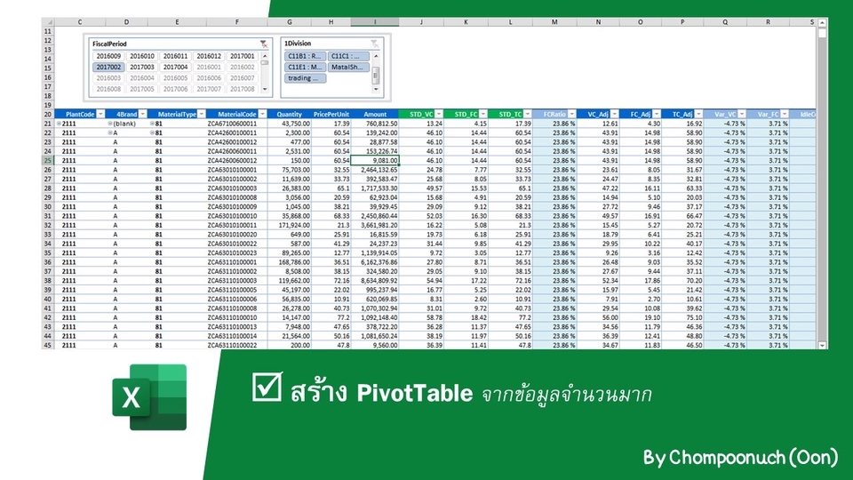 พิมพ์งาน และคีย์ข้อมูล - Excel : สร้างกราฟ, ตารางข้อมูล, สร้างสูตร, PivotTable, Dashboard บน Excel - 5