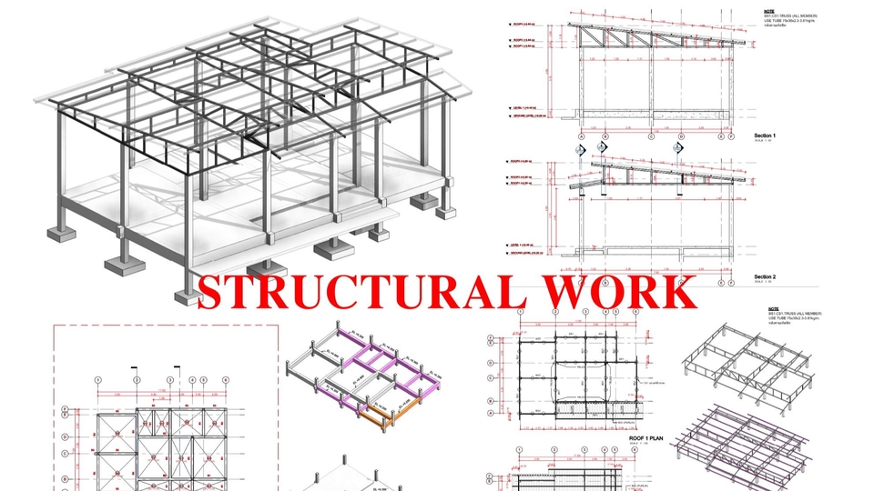เขียนแบบวิศวกรรมและออกแบบโครงสร้าง - ออกเเบบเขียนเเบบโครงสร้าง,ต่อเติม,ทำรายการคำนวณ,BOQ  *รับงานเร่งด่วน* - 1