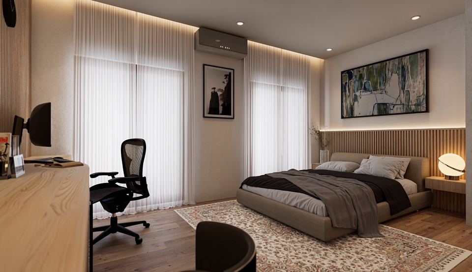 Jasa drafter autocad freelance untuk desain interior rumah minimalis modern dengan desain furniture yang elegan.